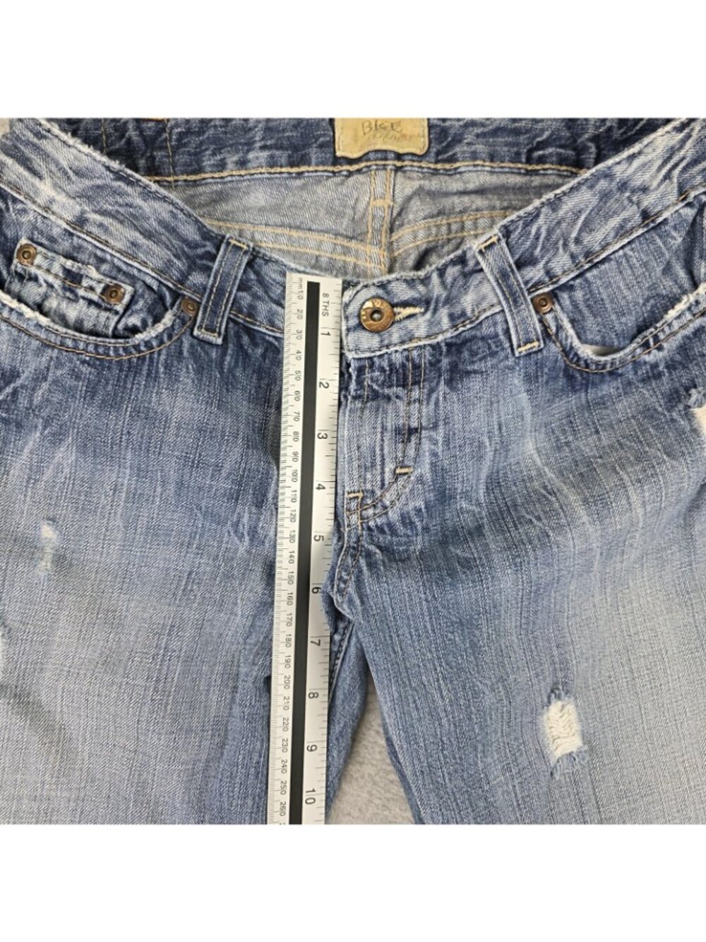 BKE Star Bootcut Jeans Womens 27x33.5 Blue Distressed Stretch Light Wash - Picture 8 of 9